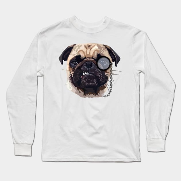 Pug Long Sleeve T-Shirt by thedailysoe